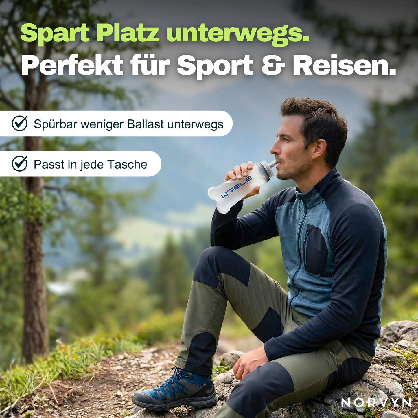 Faltbare Soft-Wasserflasche – Ultraleicht & platzsparend hydratisiert