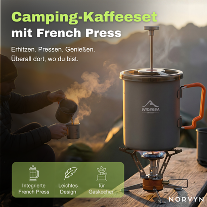 Camping-Kaffeeset mit French Press – Frischer Kaffee, überall draußen