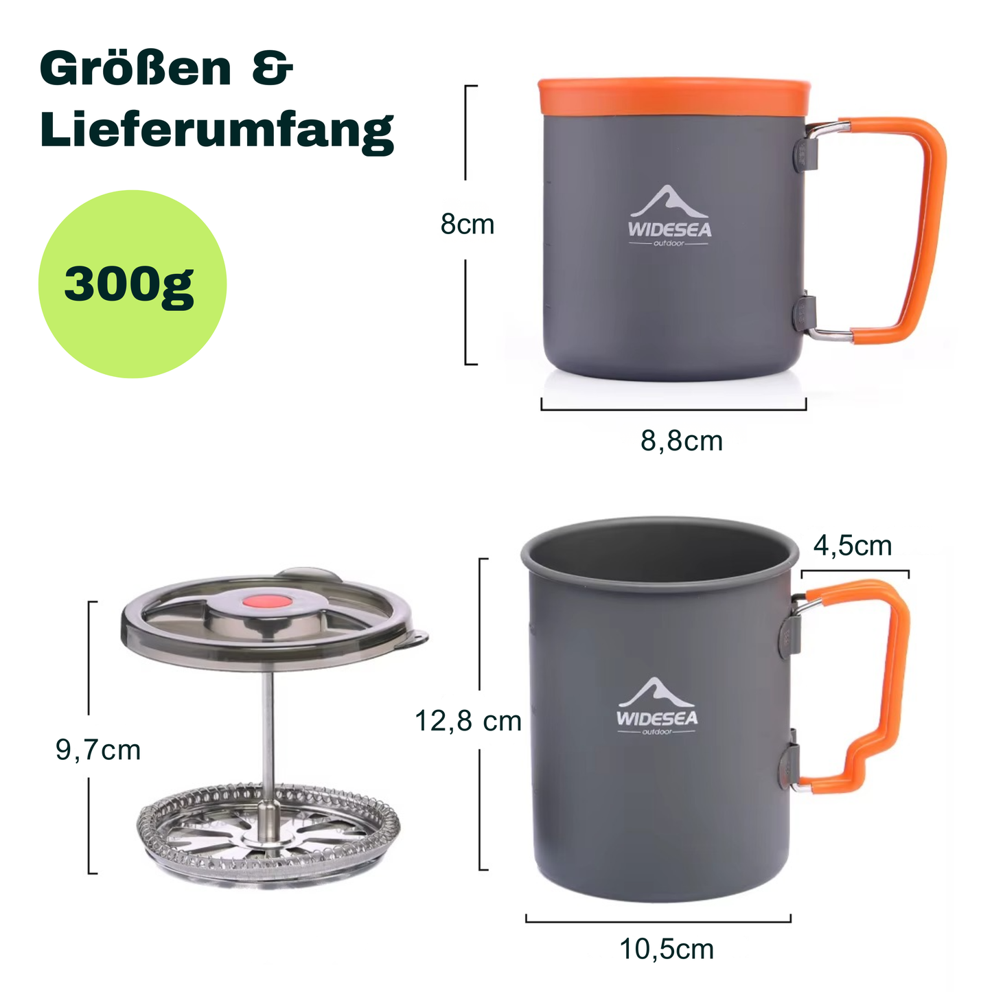 Camping-Kaffeeset mit French Press – Frischer Kaffee, überall draußen
