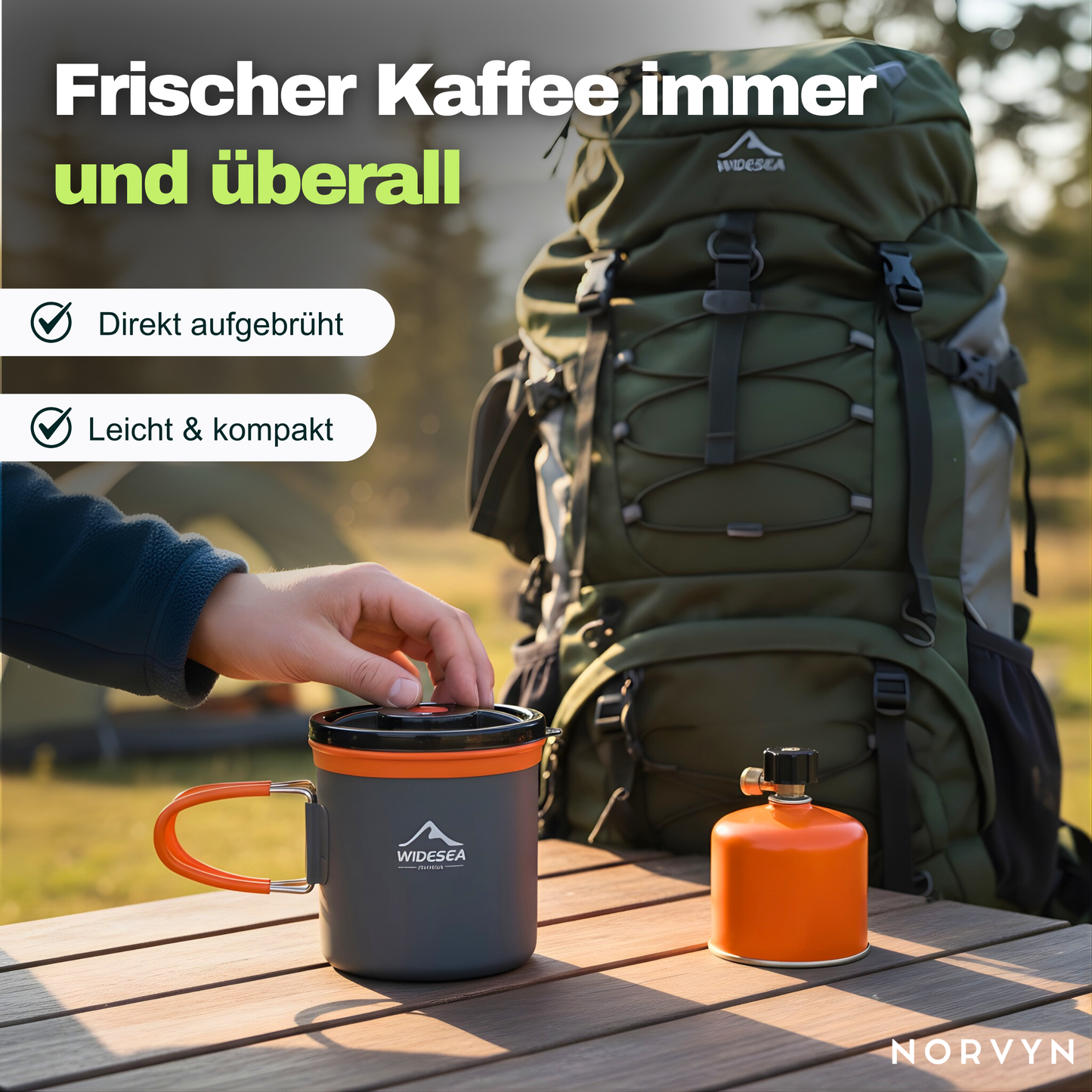 Camping-Kaffeeset mit French Press – Frischer Kaffee, überall draußen