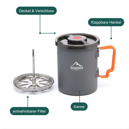 Camping-Kaffeeset mit French Press – Frischer Kaffee, überall draußen